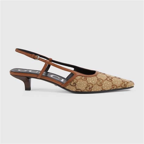 gucci logo slingback|Gucci slingback heel pump.